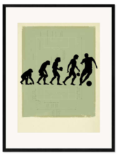 Kehystetty taidepainatus Football Evolution