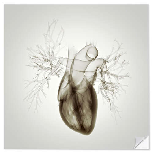 Selvklebende plakat Heart, illustration