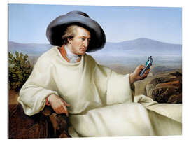 Cuadro de aluminio Johann Wolfgang von Goethe with a cell phone