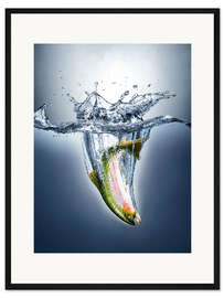 Gerahmter Kunstdruck Lachs im Wasser