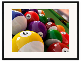 Gerahmter Kunstdruck Billard Kugeln