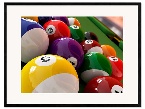 Gerahmter Kunstdruck Billard Kugeln