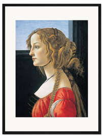 Gerahmter Kunstdruck Bildnis einer jungen Frau, 1476-1480