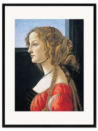 Ingelijste kunstdruk Portret van een jonge vrouw in profiel, 1476-1480