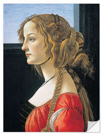 Sticker mural Portrait de Simonetta Vespucci, 1476-1480