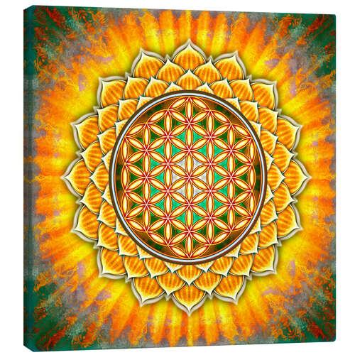 Canvas print Flower of life - yellow lotus