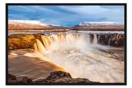Gerahmter Kunstdruck Island Wasserfall