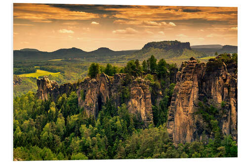 Foam board print Sandstone mountains Saxon Switzerland