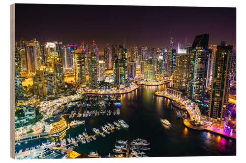 Quadro de madeira Dubai Marina