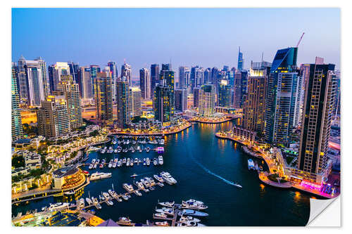 Selvklæbende plakat Dubai Marina, Dubai, United Arab Emirates