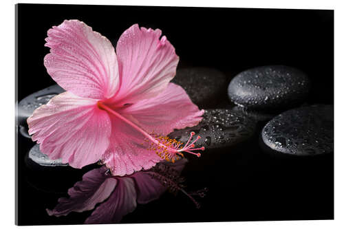 Quadro em acrílico Hot Stone Massage with hibiscus