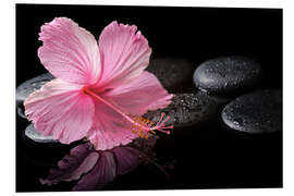 Quadro em PVC Hot Stone Massage with hibiscus