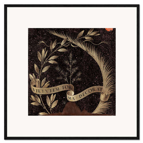Inramat konsttryck Laurel wreath palm trees and juniper