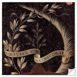Autocolante decorativo Laurel wreath palm trees and juniper
