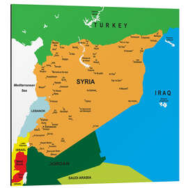 Cuadro de aluminio Mapa de Siria (inglés)