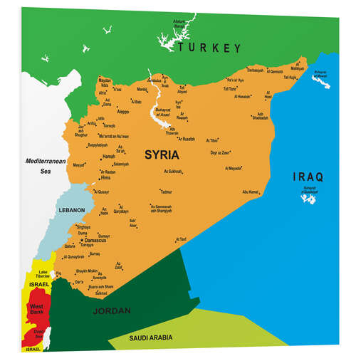 Foam board print Syria - Map