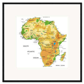 Impressão artística com moldura Africa - Topographic Map II