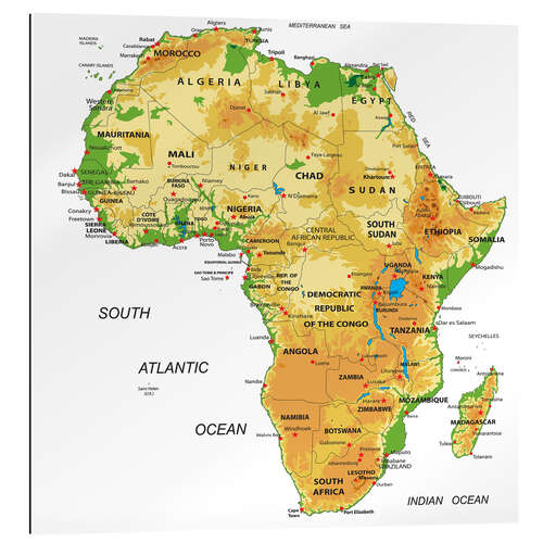 Galleritryck Africa - Topographic Map II