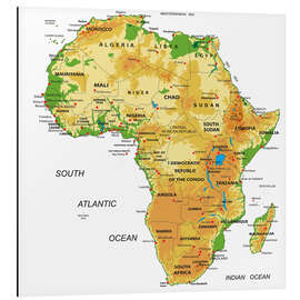 Magnettafel Afrika - Topografische Karte (Englisch) II