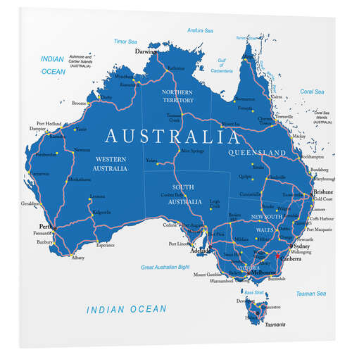 Foam board print Australia - Political Map