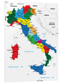 Foam board print Italy - Political Map