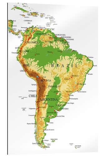 Gallery print South America - Topographic Map