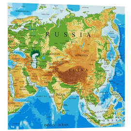 Foam board print Asien - Topographic Map