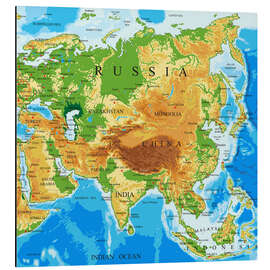 Magnettafel Asien - Topographische Karte