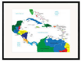 Inramat konsttryck Latin America - Political Map