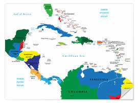 Adesivo murale Latin America - Political Map