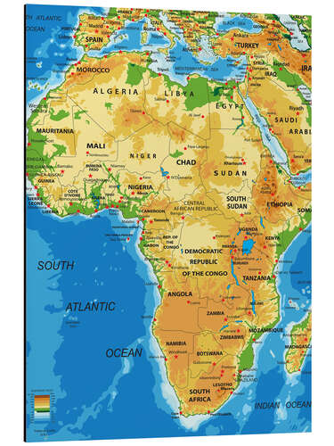 Alubild Afrika - Topografische Karte (Englisch) I