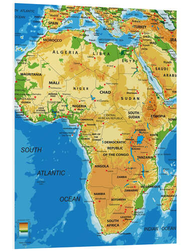 Foam board print Africa - Topographic Map I