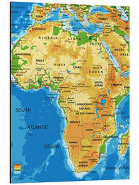 Magnettafel Afrika - Topografische Karte (Englisch) I