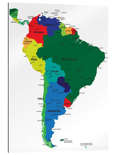 Galleriataulu South America - Political Map