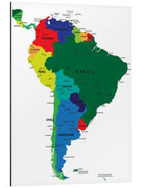Magnettafel Südamerika – Politische Karte (Englisch)