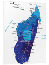 Foam board print Madagascar - Political Map