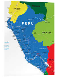 Cuadro de metacrilato Peru - Political Map