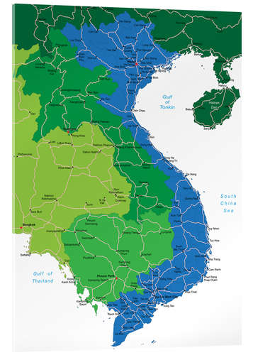 Acrylglas print Vietnam - Political Map