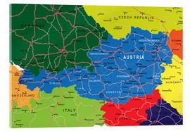 Acrylglasbild  Österreich - Politische Karte