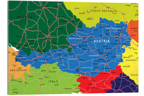 Galleriprint Austria - Political Map