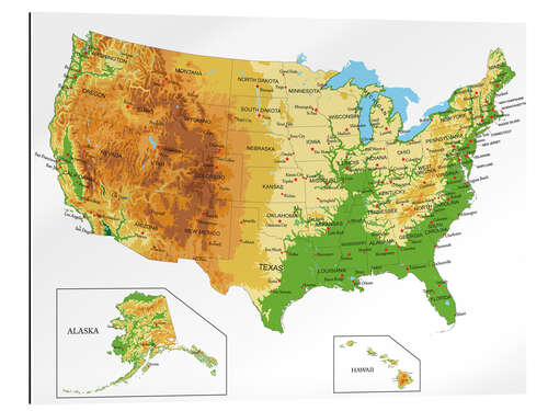 Gallery print Topographic Map of USA