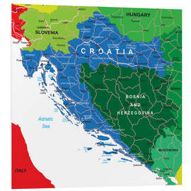 Foam board print Croatia - Political Map