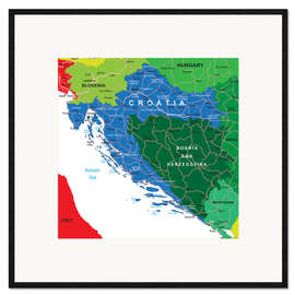 Kunsttryk i ramme Croatia - Political Map