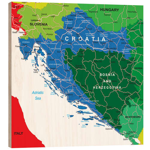 Puutaulu Croatia - Political Map