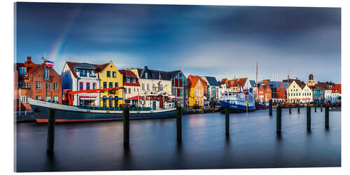 Acrylic print Colorful Husum Port World