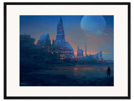 Gerahmter Kunstdruck Blue City