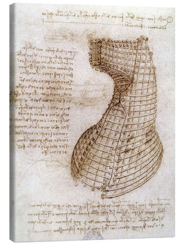 Canvas print Sketched plan of cast for the head portion of a horse