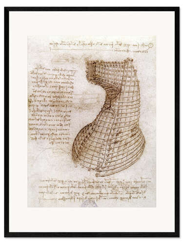 Impresión de arte enmarcada Estudio de el Caballo Sforza