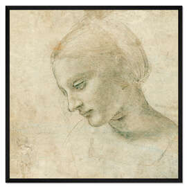 Gerahmter Kunstdruck Frauenkopf im Profil