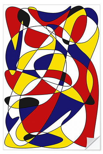 Selvklebende plakat Mondrian and Gauss